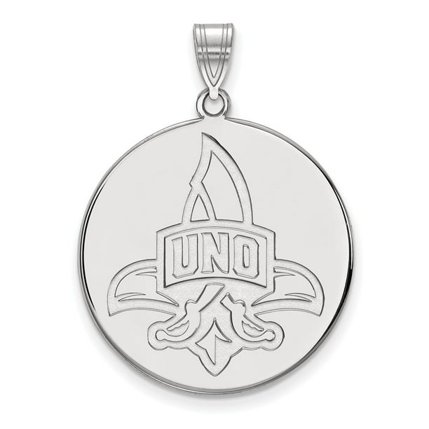 Solid 925 Sterling Silver with Gold-Toned University of New Orleans Pendant in Heart Solid 925 Sterling Silver with Gold-Toned University of New Orleans Pendant in Heart